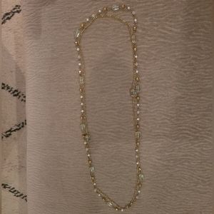 Double chain long necklace